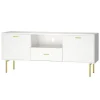 Tv Stands & Media Consoles-Kirkland's Home And Gold Wave Tv Stand White