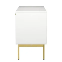 Tv Stands & Media Consoles-Kirkland's Home And Gold Wave Tv Stand White