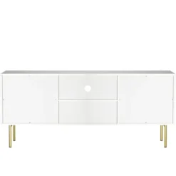 Tv Stands & Media Consoles-Kirkland's Home And Gold Wave Tv Stand White