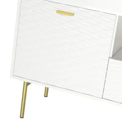 Tv Stands & Media Consoles-Kirkland's Home And Gold Wave Tv Stand White