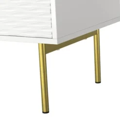 Tv Stands & Media Consoles-Kirkland's Home And Gold Wave Tv Stand White