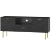 Tv Stands & Media Consoles-Kirkland's Home And Gold Wave Tv Stand Black