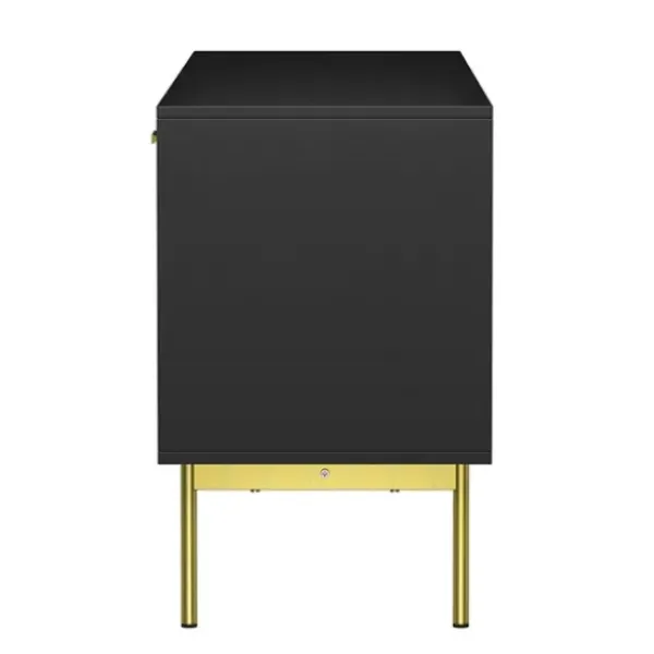 Tv Stands & Media Consoles-Kirkland's Home And Gold Wave Tv Stand Black