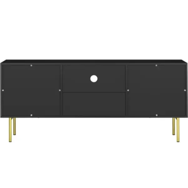 Tv Stands & Media Consoles-Kirkland's Home And Gold Wave Tv Stand Black