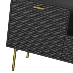 Tv Stands & Media Consoles-Kirkland's Home And Gold Wave Tv Stand Black