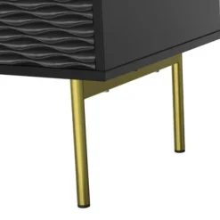 Tv Stands & Media Consoles-Kirkland's Home And Gold Wave Tv Stand Black