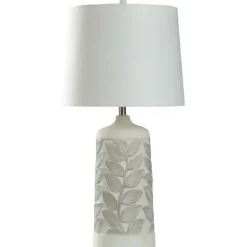 Table Lamps-Kirkland's Home And Gray Botanical Table Lamp White