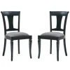 Dining Chairs-Kirkland's Home And Gray Linen Dining Chairs, Set Of 2 Black