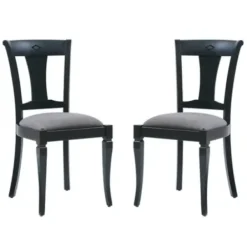 Dining Chairs-Kirkland's Home And Gray Linen Dining Chairs, Set Of 2 Black