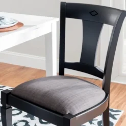 Dining Chairs-Kirkland's Home And Gray Linen Dining Chairs, Set Of 2 Black