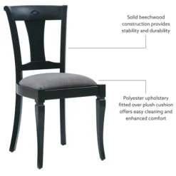 Dining Chairs-Kirkland's Home And Gray Linen Dining Chairs, Set Of 2 Black