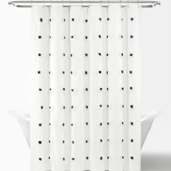 Shower Curtains-Kirkland's Home And Gray Weeping Flower Shower Curtain Blue