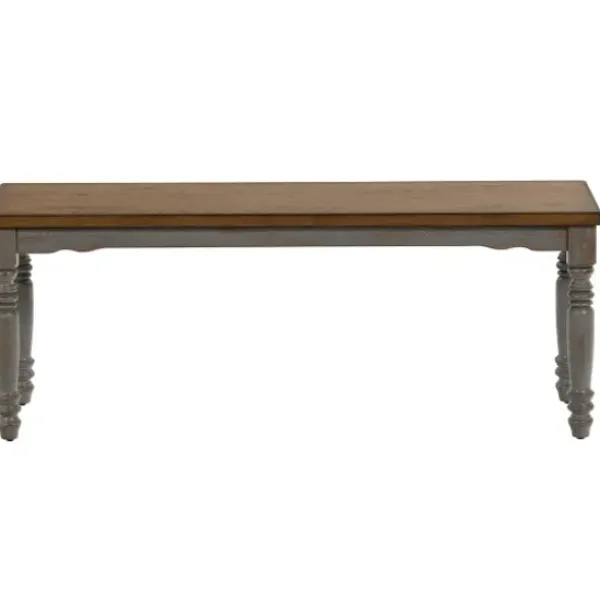 Dining Chairs-Kirkland's Home And Gray Wooden Dining Bench Brown