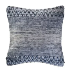 Pillows-Kirkland's Home And Ivory Textured Wavy Accent Pillow Blue
