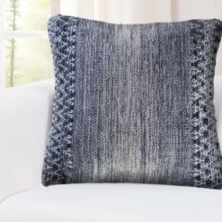 Pillows-Kirkland's Home And Ivory Textured Wavy Accent Pillow Blue