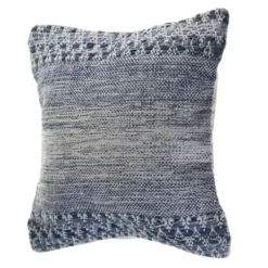 Pillows-Kirkland's Home And Ivory Textured Wavy Accent Pillow Blue