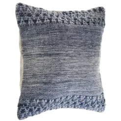 Pillows-Kirkland's Home And Ivory Textured Wavy Accent Pillow Blue