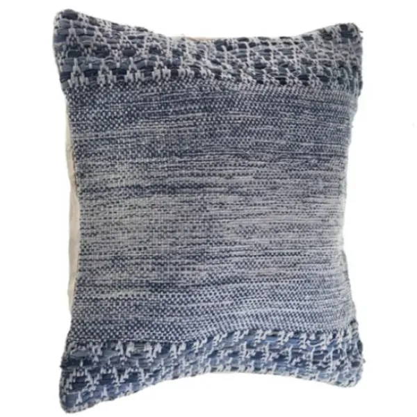 Pillows-Kirkland's Home And Ivory Textured Wavy Accent Pillow Blue