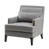 Accent Chairs-Kirkland's Home And Ivory Trim Upholstered Armchair Gray
