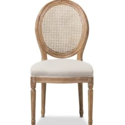 Dining Chairs-Kirkland's Home And Natural Cane Oval Back Dining Chair White