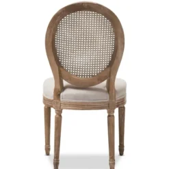 Dining Chairs-Kirkland's Home And Natural Cane Oval Back Dining Chair White