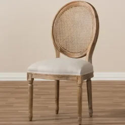 Dining Chairs-Kirkland's Home And Natural Cane Oval Back Dining Chair White