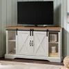 Tv Stands & Media Consoles-Kirkland's Home And Natural Sliding Barn Door Tv Stand White