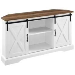 Tv Stands & Media Consoles-Kirkland's Home And Natural Sliding Barn Door Tv Stand White