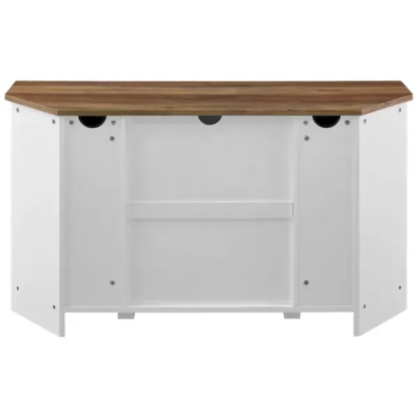 Tv Stands & Media Consoles-Kirkland's Home And Natural Sliding Barn Door Tv Stand White