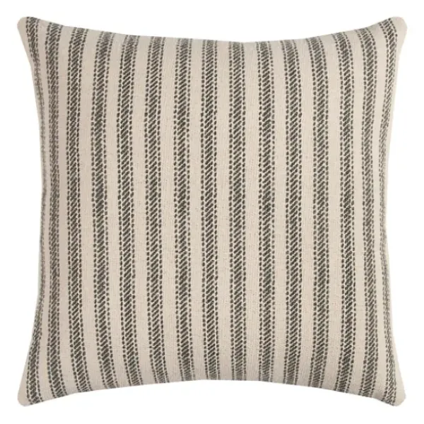 Pillows-Kirkland's Home And Natural Ticking Stripe Pillow Gray