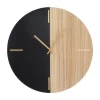 Clocks-Kirkland's Home And Natural 2-Tone Wood Wall Clock Black