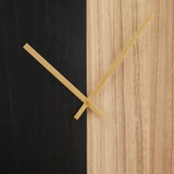 Clocks-Kirkland's Home And Natural 2-Tone Wood Wall Clock Black