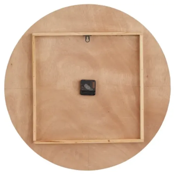 Clocks-Kirkland's Home And Natural 2-Tone Wood Wall Clock Black