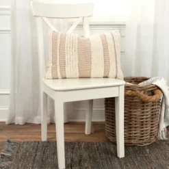 Pillows-Kirkland's Home And Natural Tufted Stripes Lumbar Pillow Tan