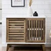Console Tables-Kirkland's Home And Oak Sliding Slat Door Console Table White