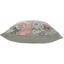 Pillows-Kirkland's Home And Pink Feather Garden Cotton Pillow Gray