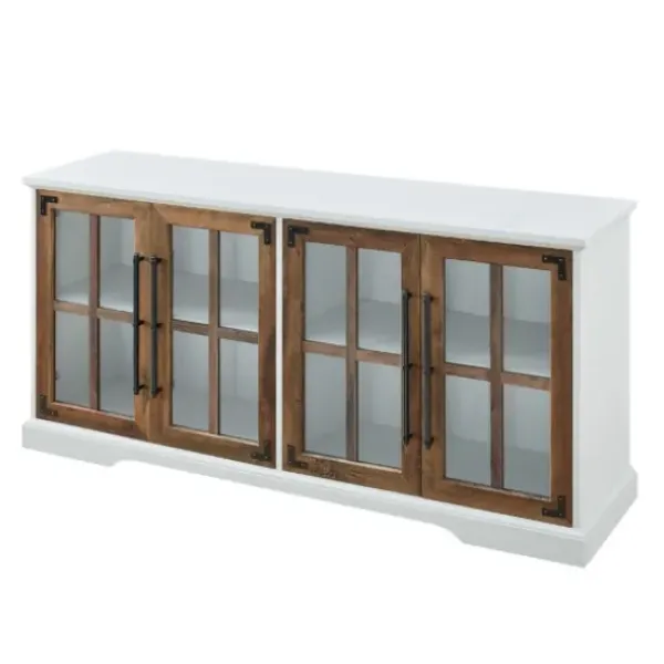 Tv Stands & Media Consoles-Kirkland's Home And Rustic Oak Glass Door Tv Stand White