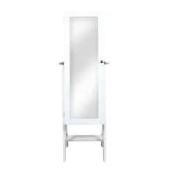 Full Length & Floor Mirrors-Kirkland's Home And Silver Wood Mirror Armoire White