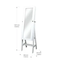Full Length & Floor Mirrors-Kirkland's Home And Silver Wood Mirror Armoire White