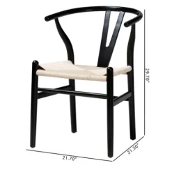 Dining Chairs-Kirkland's Home And Tan Wishbone Dining Chairs, Set Of 2 Black