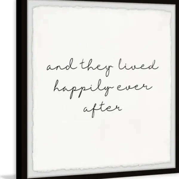 Wall Quotes & Signs-Kirkland's Home And They Lived Happily Framed Art Print White