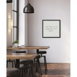 Wall Quotes & Signs-Kirkland's Home And They Lived Happily Framed Art Print White