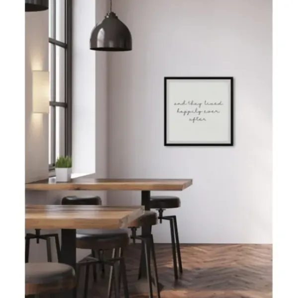 Wall Quotes & Signs-Kirkland's Home And They Lived Happily Framed Art Print White