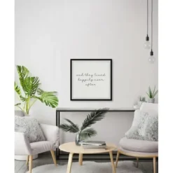 Wall Quotes & Signs-Kirkland's Home And They Lived Happily Framed Art Print White