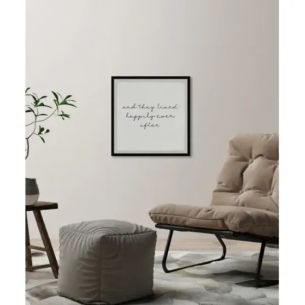 Wall Quotes & Signs-Kirkland's Home And They Lived Happily Framed Art Print White