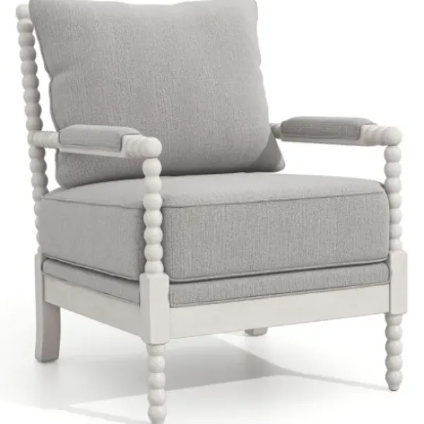 Accent Chairs-Kirkland's Home And White Beaded Frame Accent Chair Gray