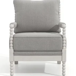 Accent Chairs-Kirkland's Home And White Beaded Frame Accent Chair Gray