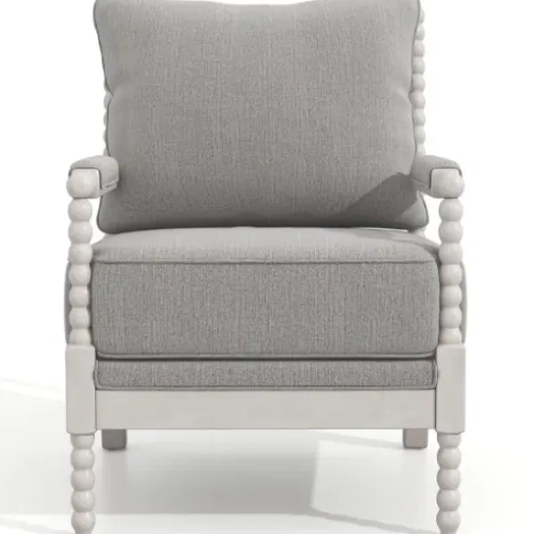 Accent Chairs-Kirkland's Home And White Beaded Frame Accent Chair Gray