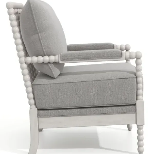 Accent Chairs-Kirkland's Home And White Beaded Frame Accent Chair Gray