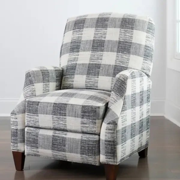 Accent Chairs-Kirkland's Home And White Buffalo Check Recliner Gray